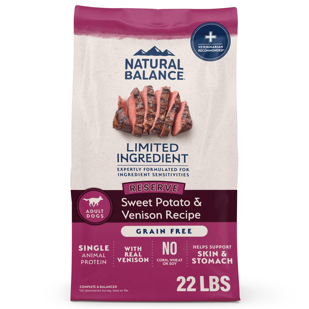 Natural Balance Reserva Venado con Batata Dulce, bolsa de 22 libras para uso diario