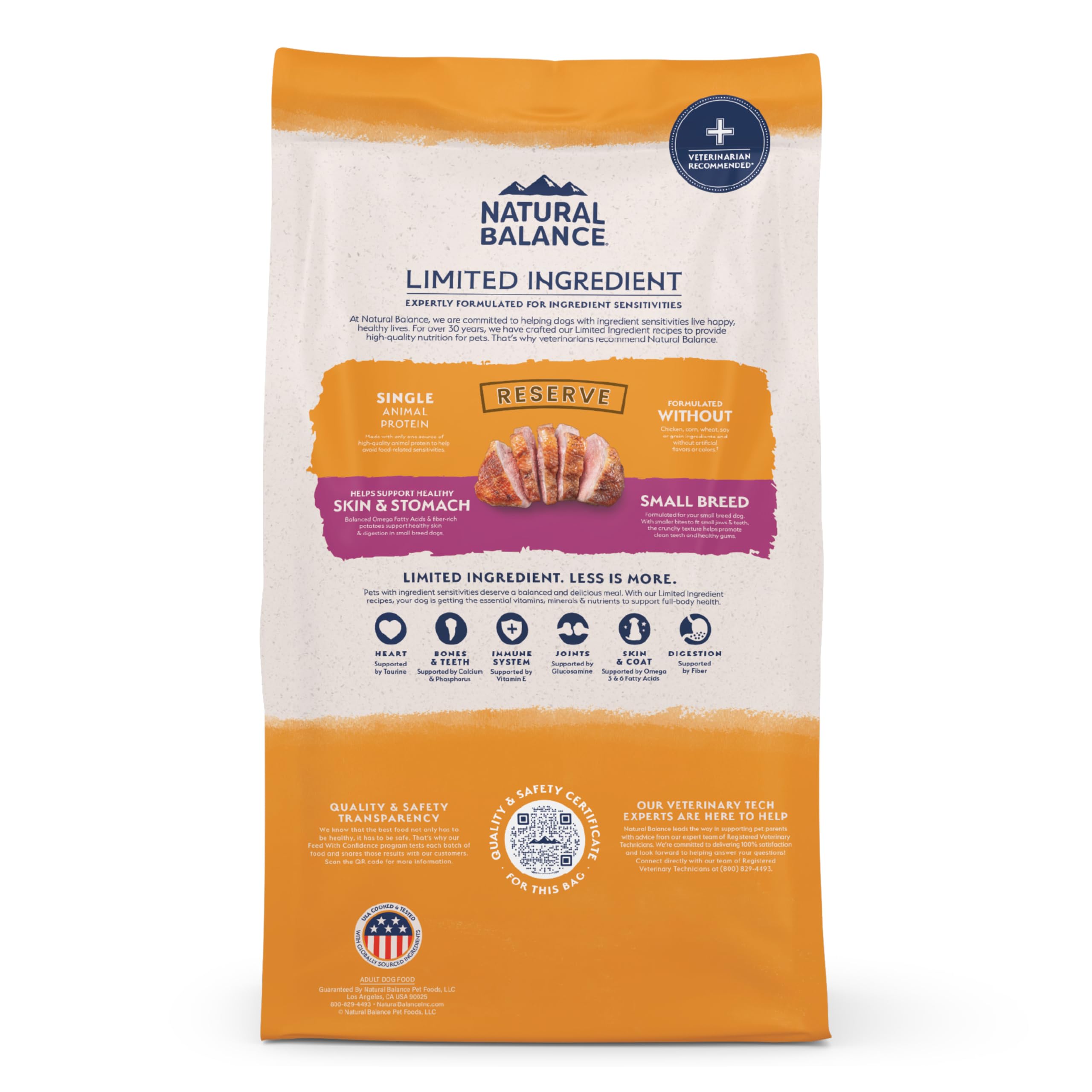 Natural Balance Reserve ingredientes-sencillos: lista reducida para apoyar estilo de vida saludable.