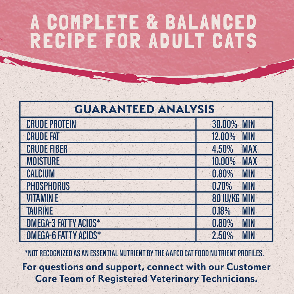 Natural Balance salmón y guisantes para apoyo digestivo en gatos.
