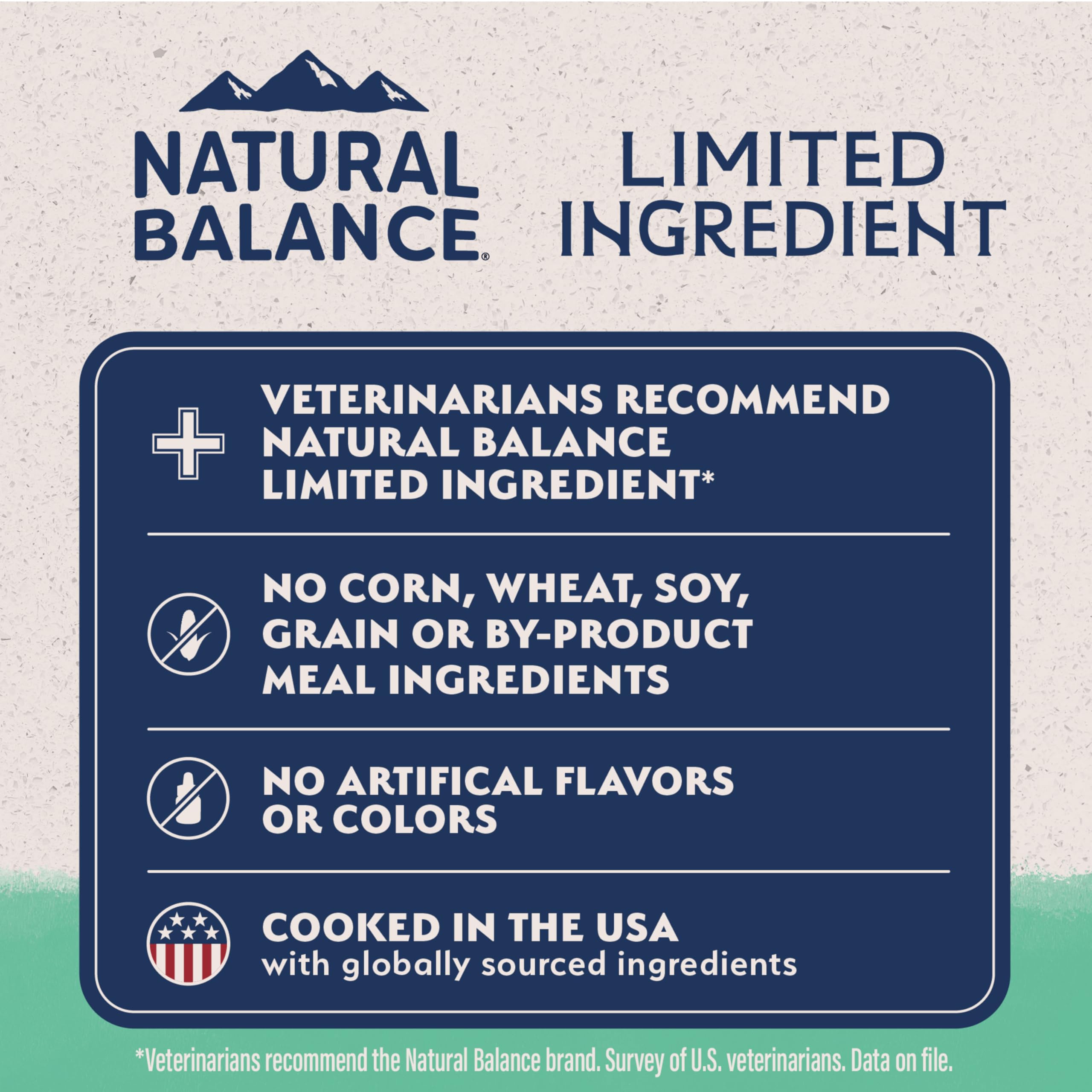 Etiqueta Natural Balance sin granos, sin maíz ni soja