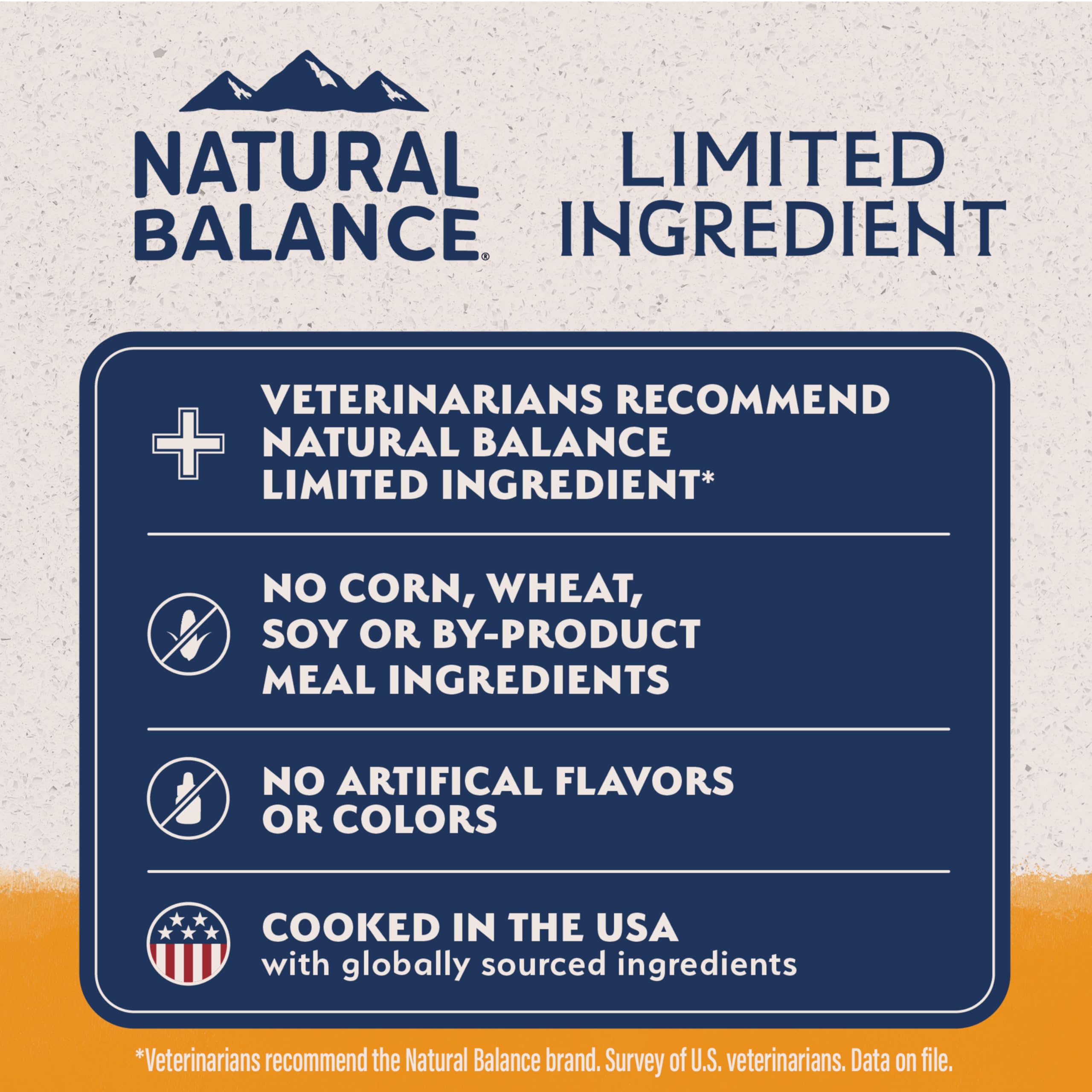 Natural Balance sin granos para dieta limpia en perros pequeños.