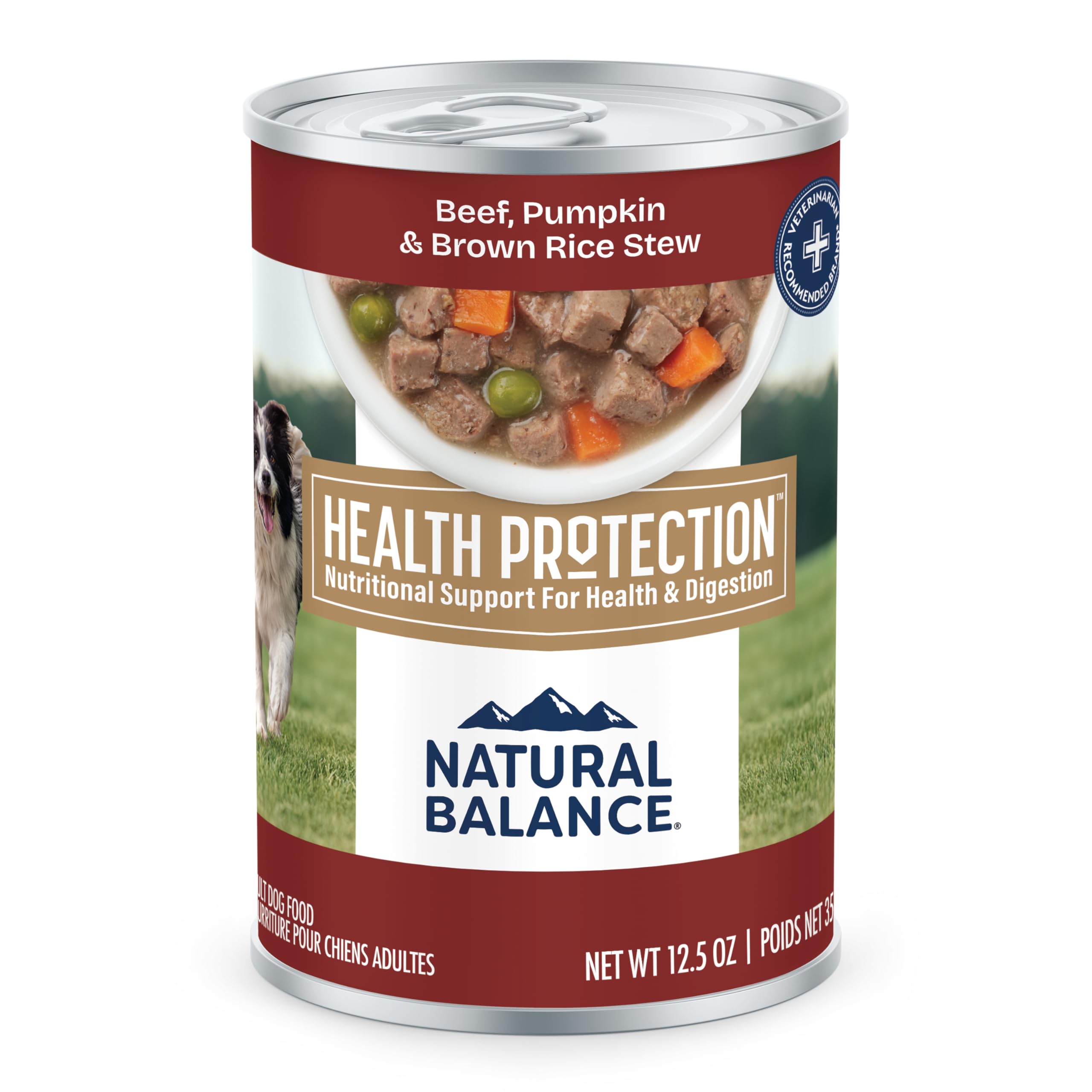 Natural Balance ternera y arroz: guiso jugoso para nutrición equilibrada de tu perro.
