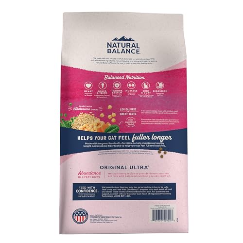 Natural Balance Ultra Fat para Gatos: bolsa trasera con información nutricional clara