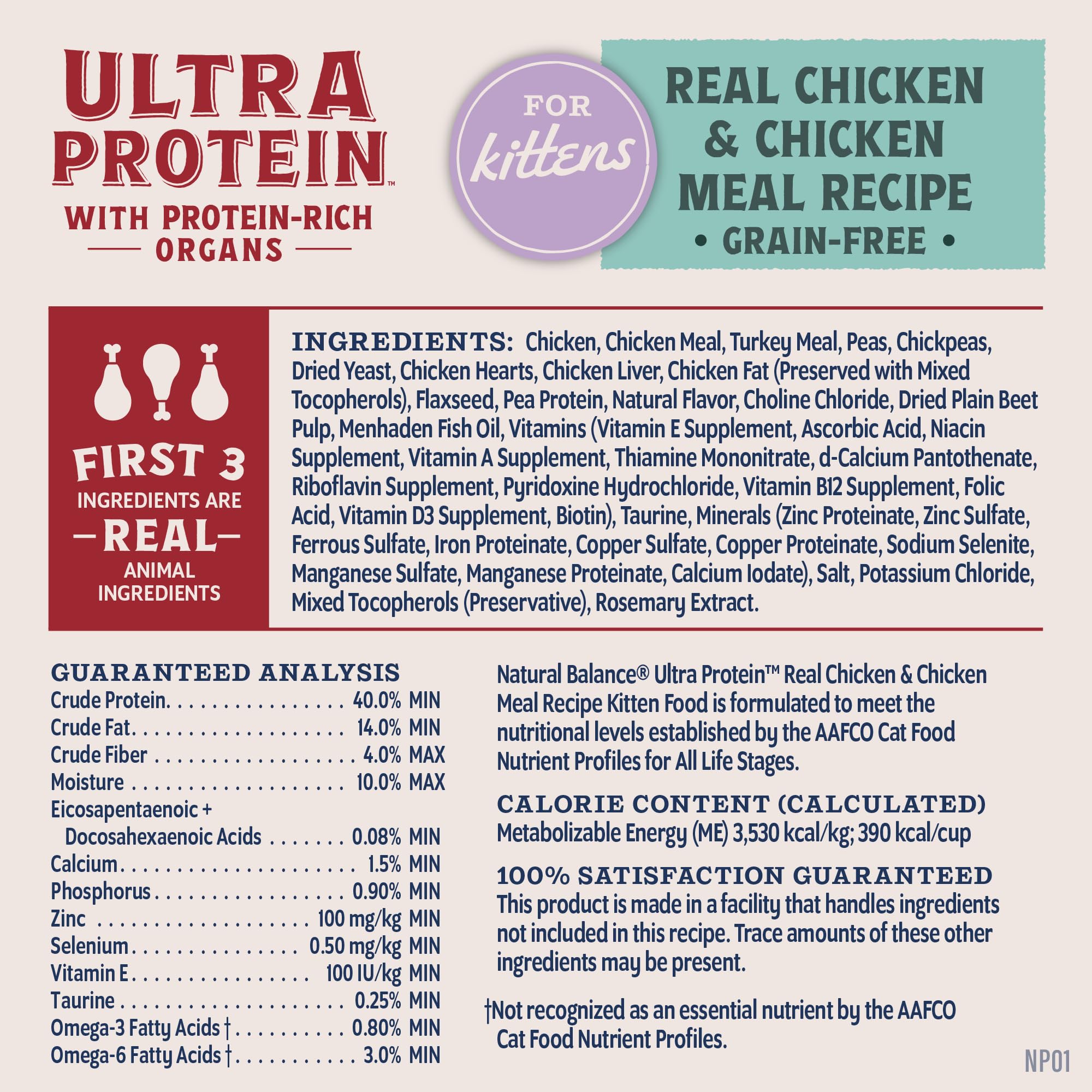Natural Balance Ultra Protein gatitos sabor premium que atrae a gatitos quisquillosos.