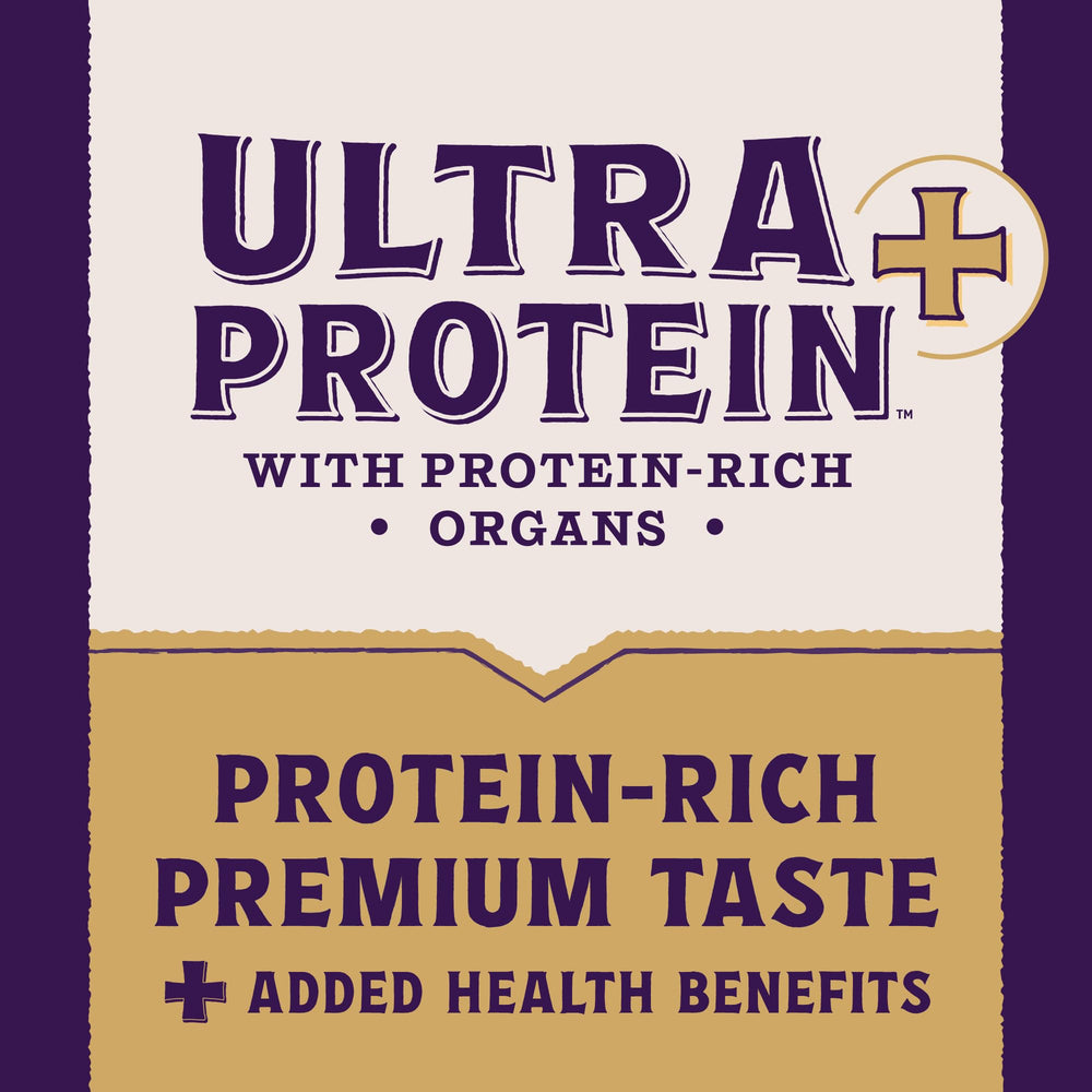 Natural Balance Ultra Protein Plus corazones e higado de pollo, proteína fácilmente digerible.