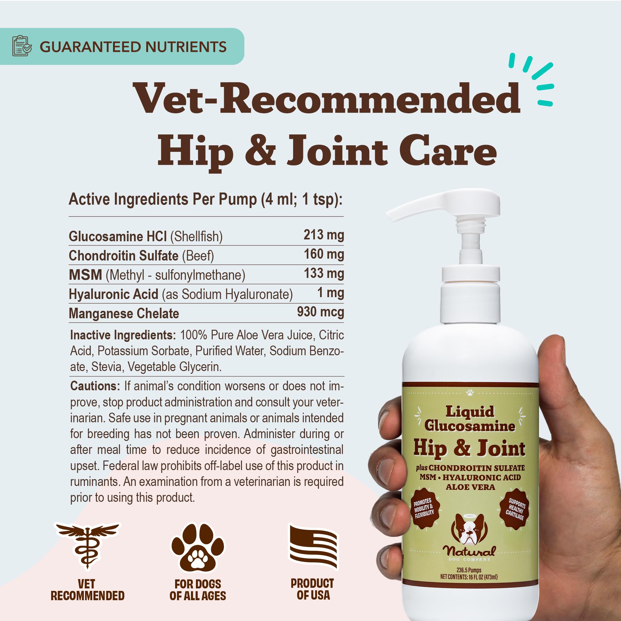 Natural Dog Company Aceite glucosamina: apoyo para grandes razas y actividad diaria.