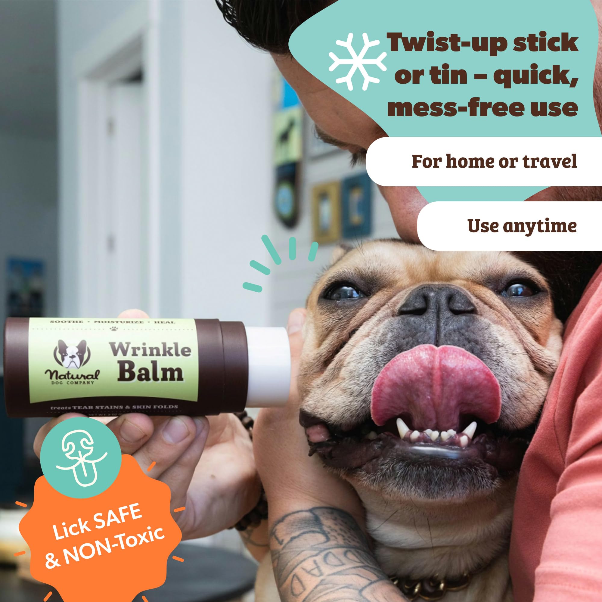 natural dog company recomienda cuidado invernal de arrugas para perros, piel más cómoda.