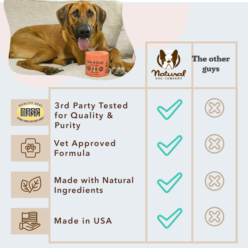 Natural Dog Company perro recibiendo gomita suave para rutina diaria