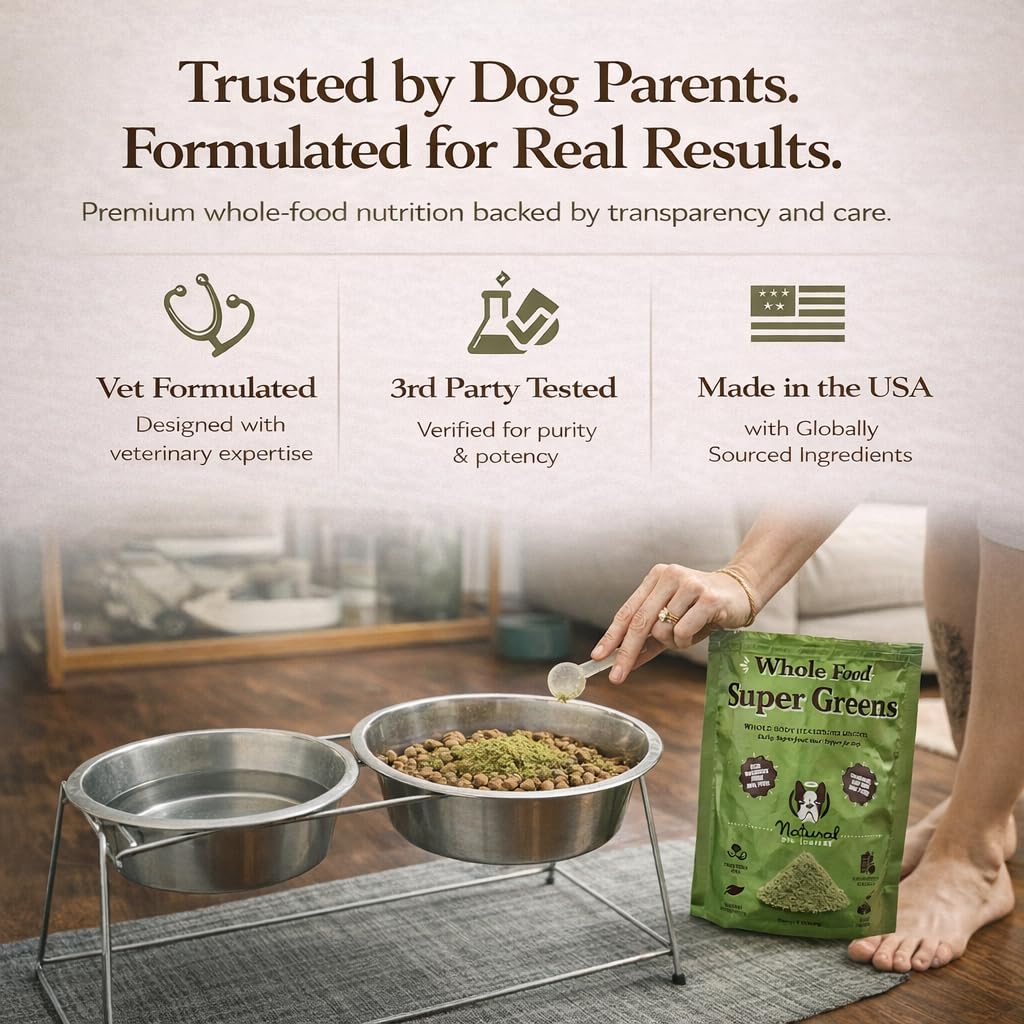 Natural Dog Company Super Greens: mezcla-facil, se integra con comida húmeda o seca.