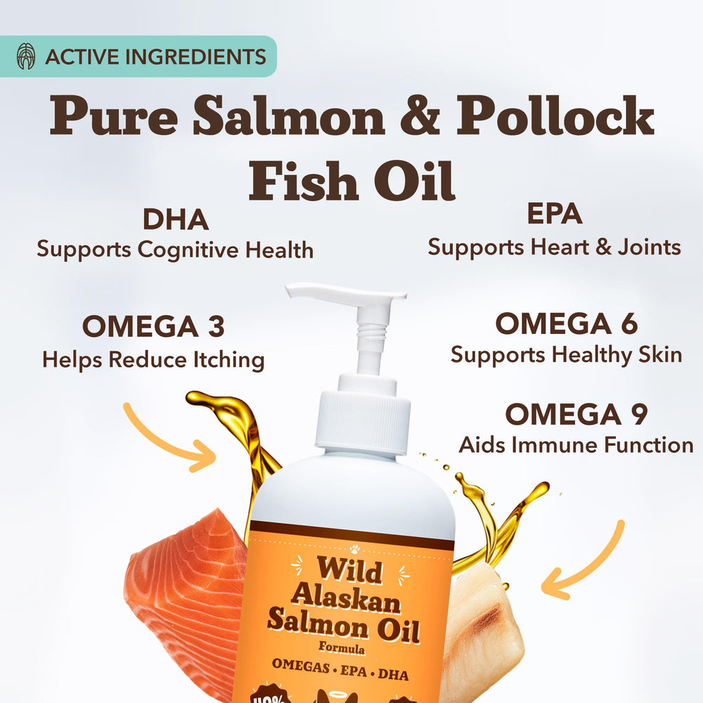 Natural Dog Company Wild Alaskan Salmon Oil, dispensador-preciso, facilita la dosis diaria.