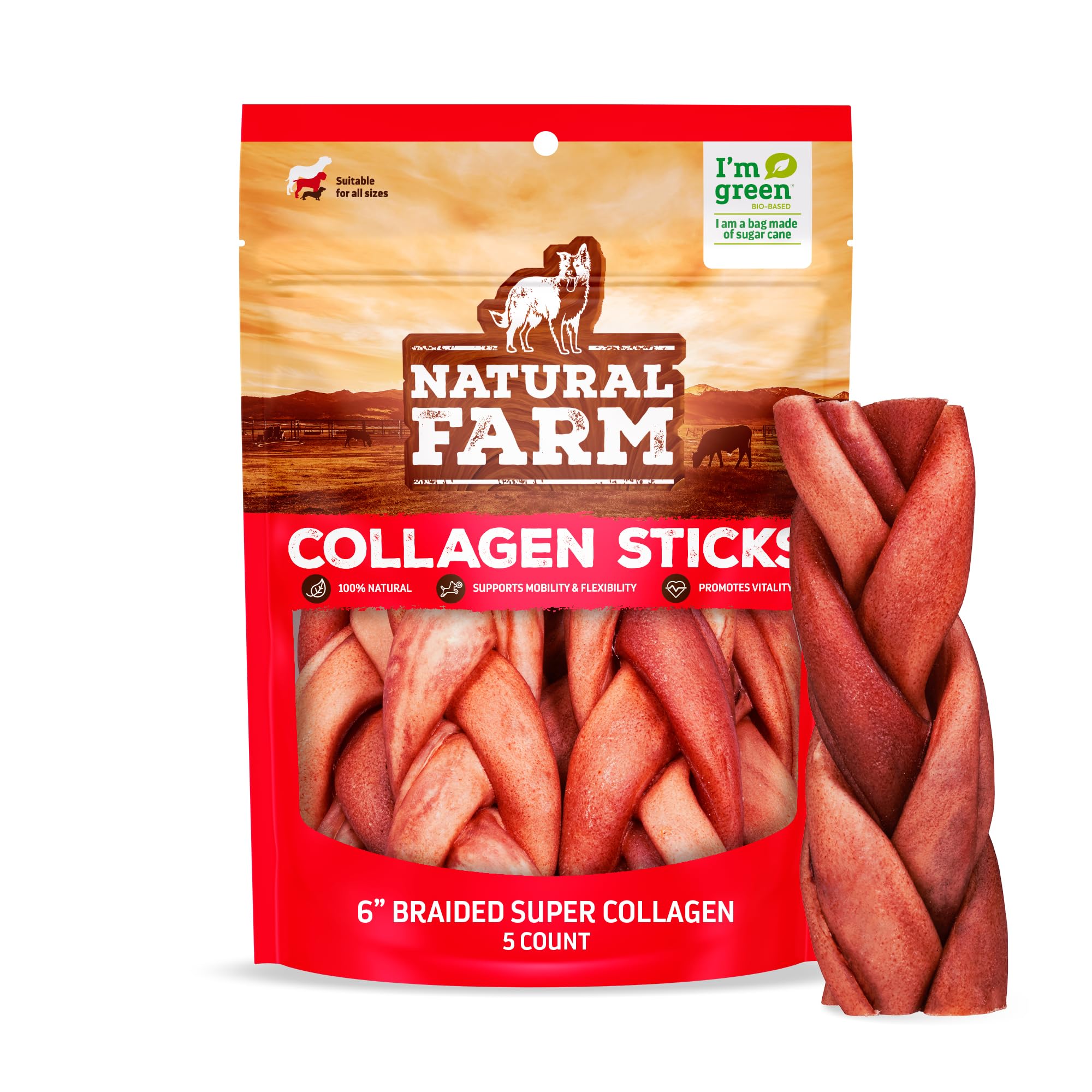 Natural Farm bocadillos de colágeno sin olor para masticar durante más tiempo