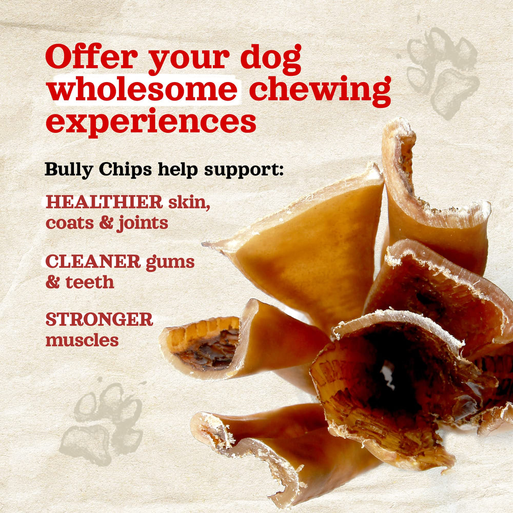 Natural Farm Bully Chips potencial beneficio dental durante la masticación