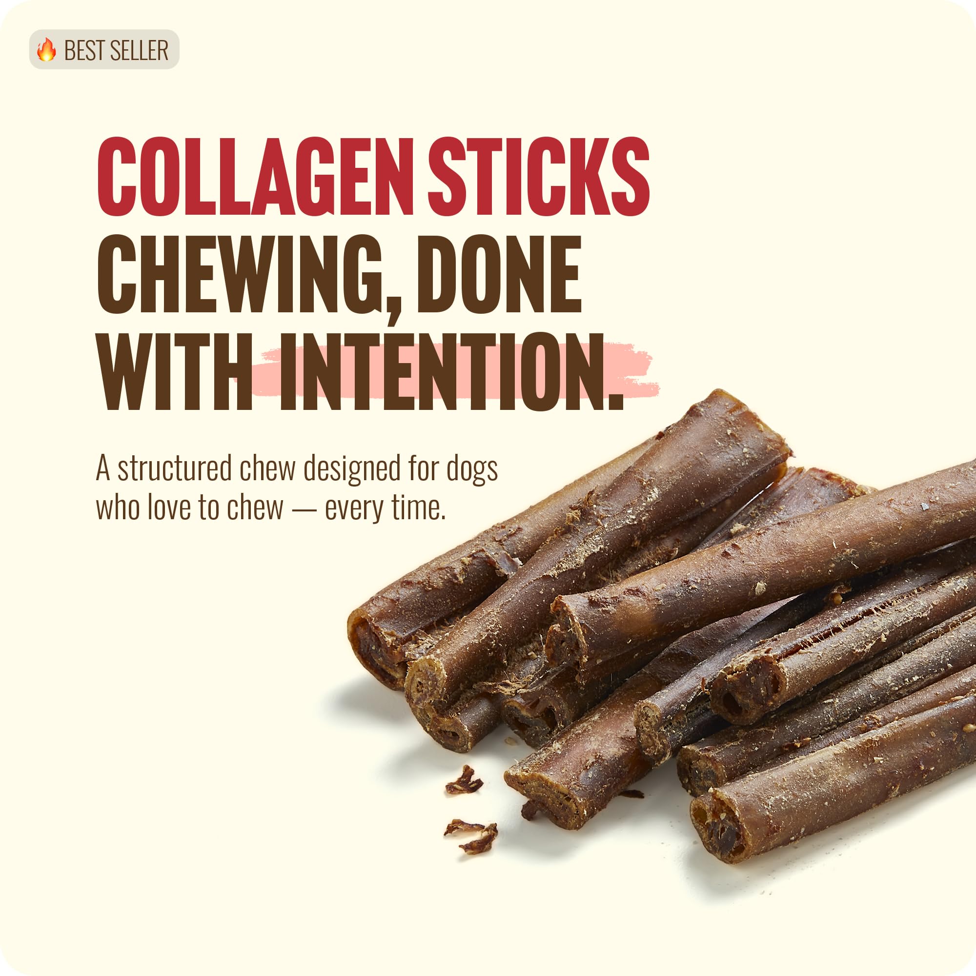 Natural Farm Bully Coated Collagen Stick, detalle de recubrimiento, sabor carne real.