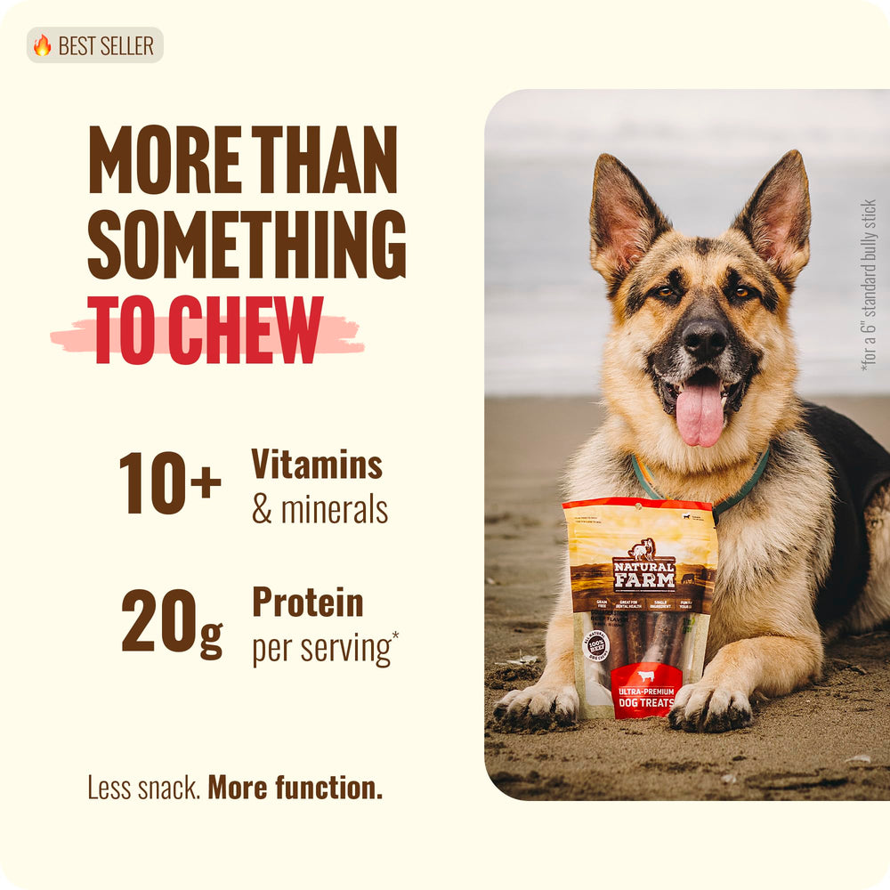 Natural Farm Bully Coated Collagen Stick, textura de carne real para masticar.