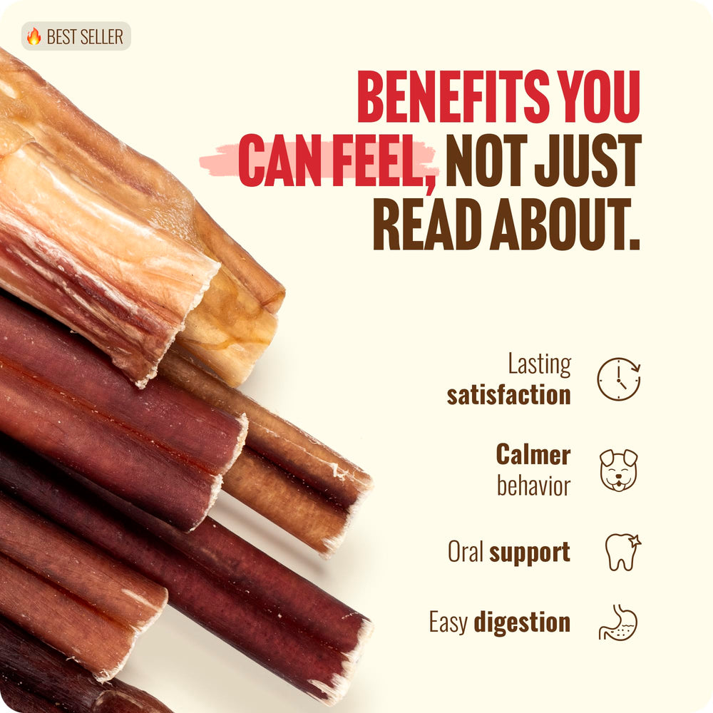 Natural Farm Bully Sticks fácil digestión, masticación segura para estómagos sensibles