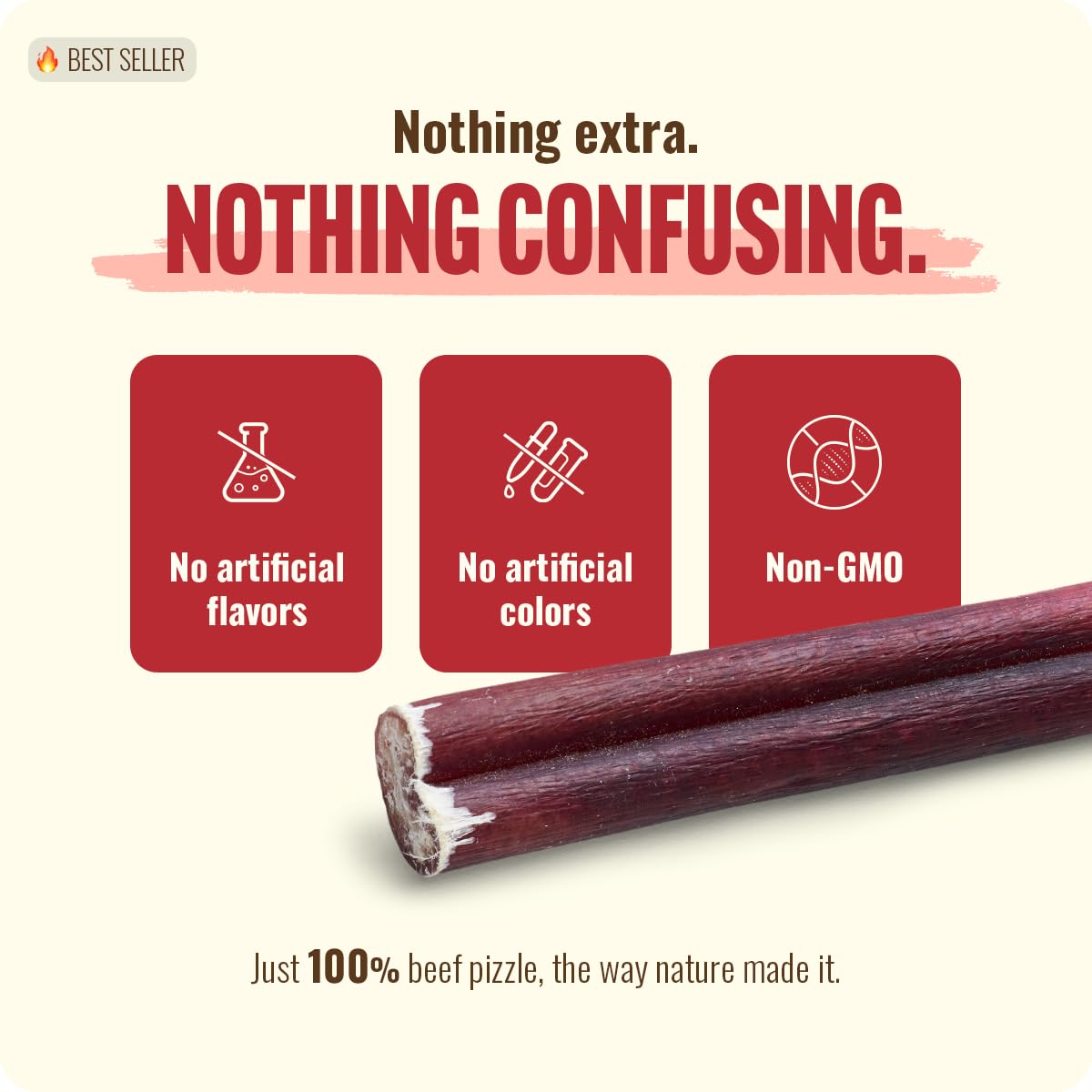 Natural Farm Bully Sticks sin aditivos, opción auténtica y limpia para perros.