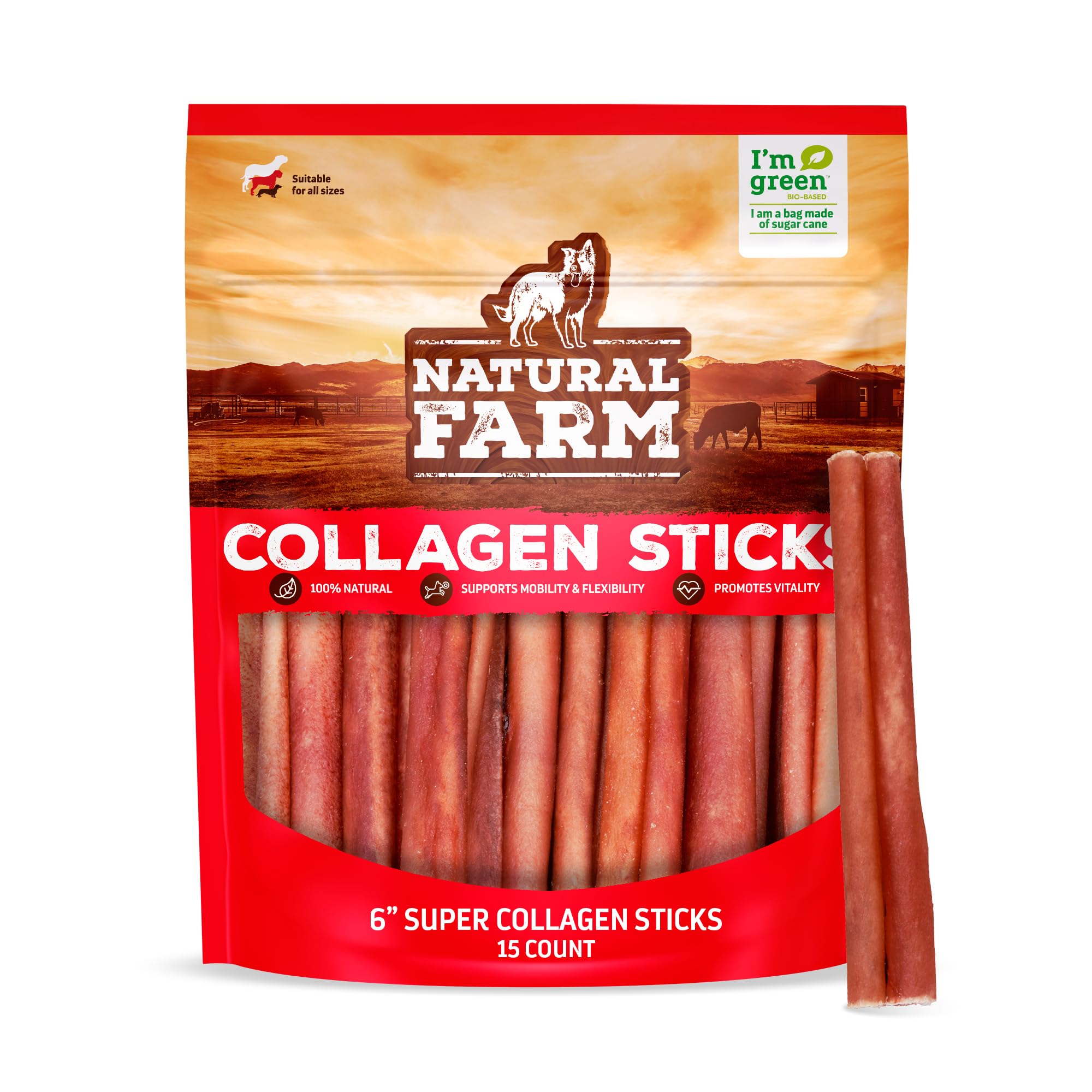 Natural Farm Colágeno Sin Olor para Perro, masticación prolongada.