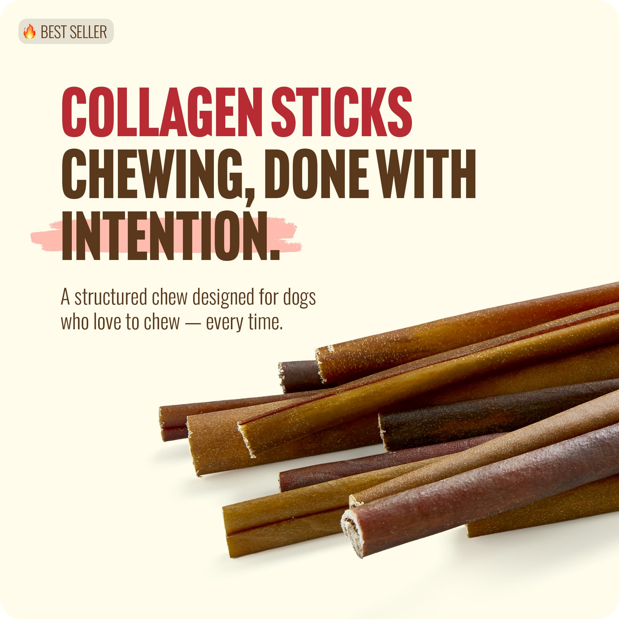 Natural Farm Collagen Sticks 6 pouces, chien en train de mâcher