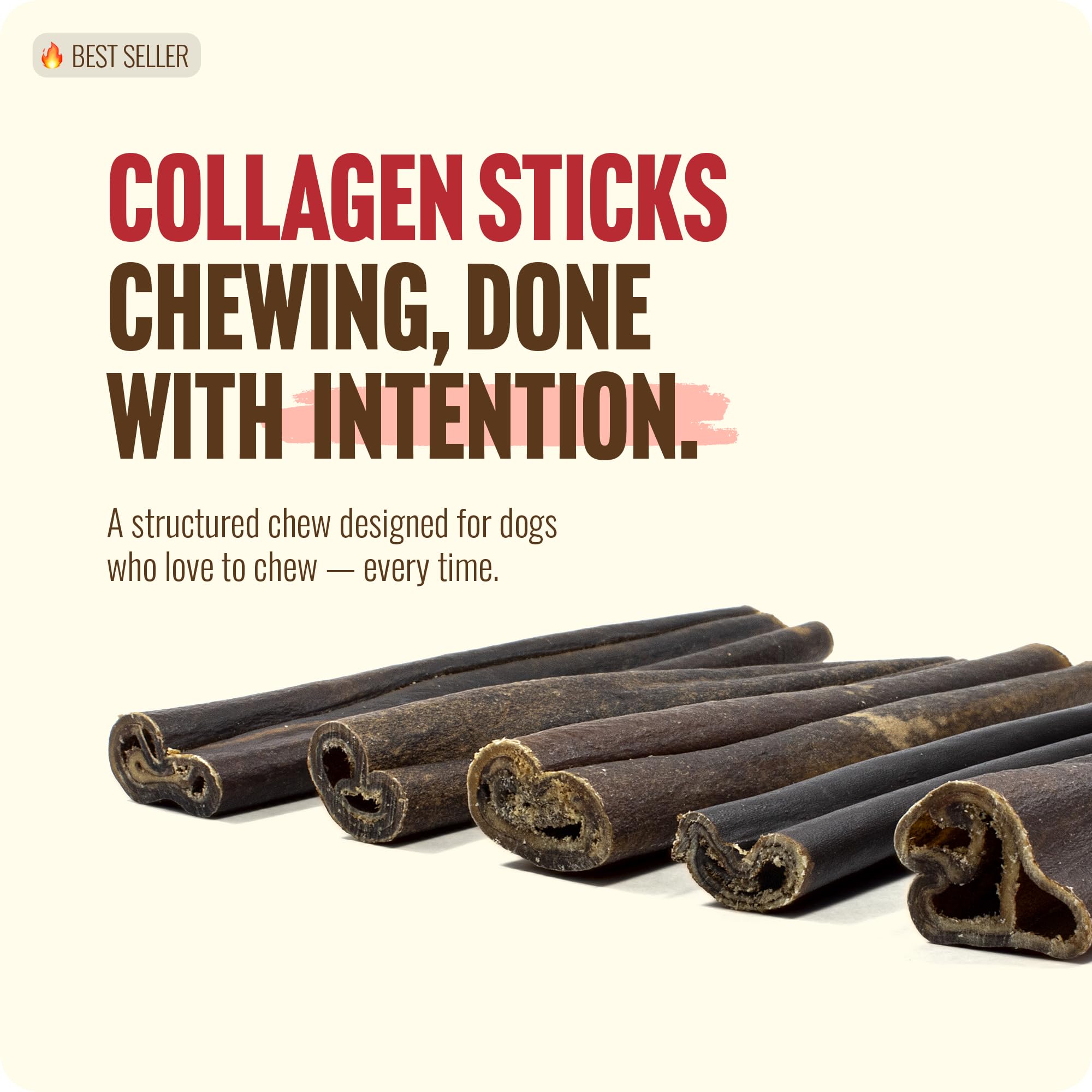 Natural Farm empaque de palitos de colágeno para perros, fácil almacenamiento.