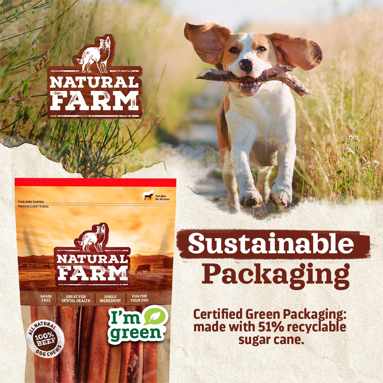 Natural Farm Origen en granja, carne alimentada con pasto