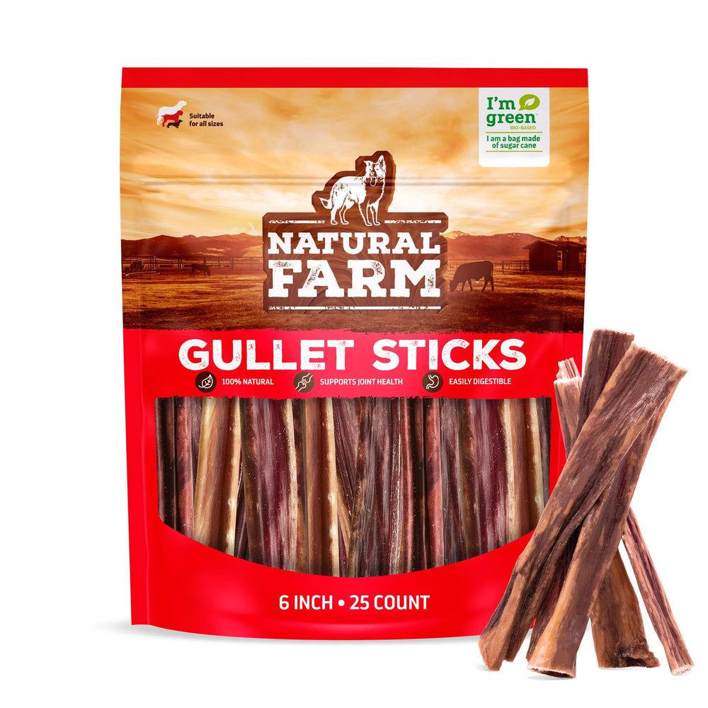Natural Farm palitos buche 6 pulgadas: snack duradero para masticación diaria