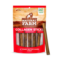 Palitos de colágeno rellenos de maní para perros, sabor delicioso para masticar.
