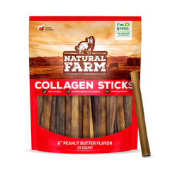 Natural Farm palitos de colágeno para perros, ideal para masticación prolongada.