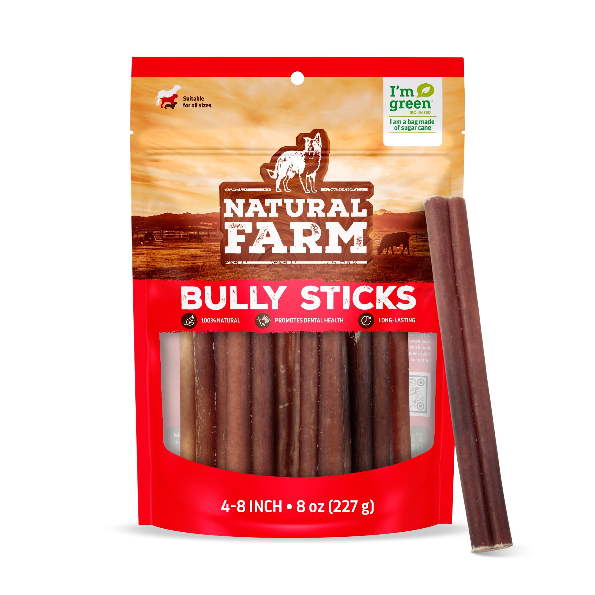 Natural Farm palitos masticables de res sin olor para perros medianos