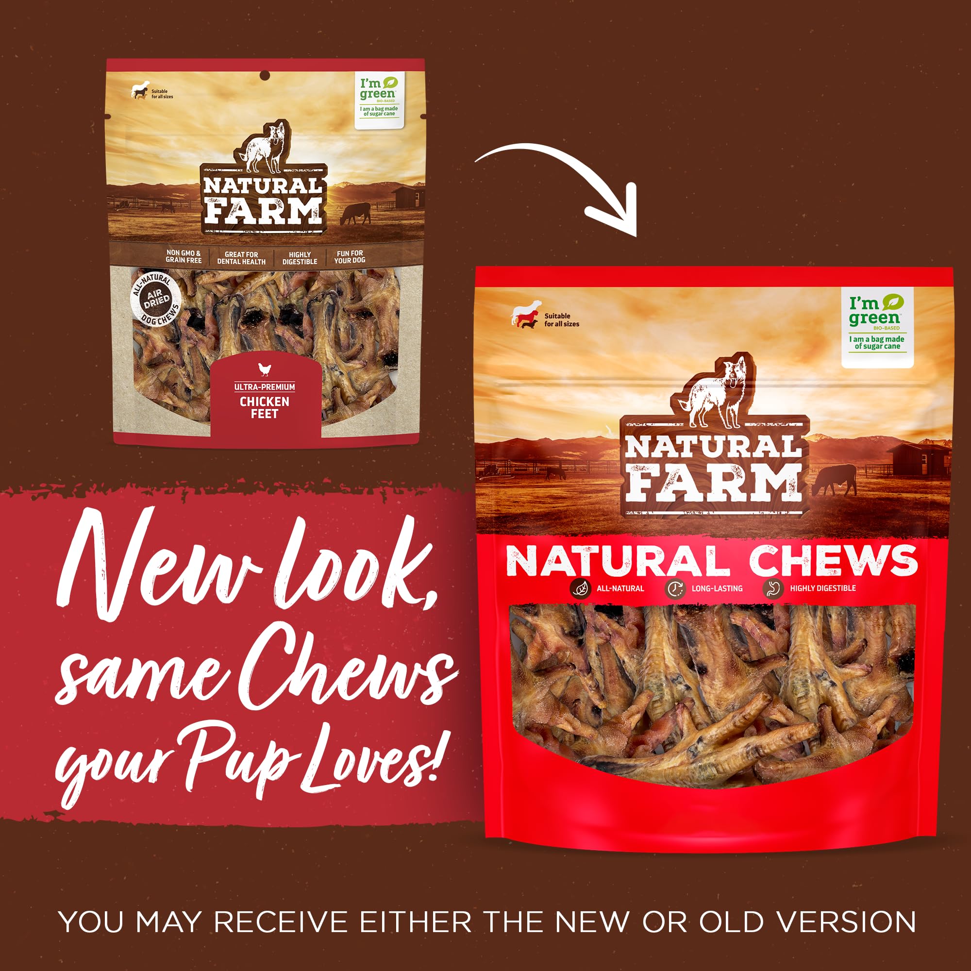 Natural Farm patas de pollo sin uñas deshidratadas para perros