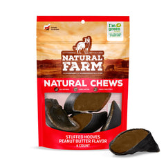 Natural Farm: pezuñas de vaca rellenas con cacahuete para perros, masticación sabrosa