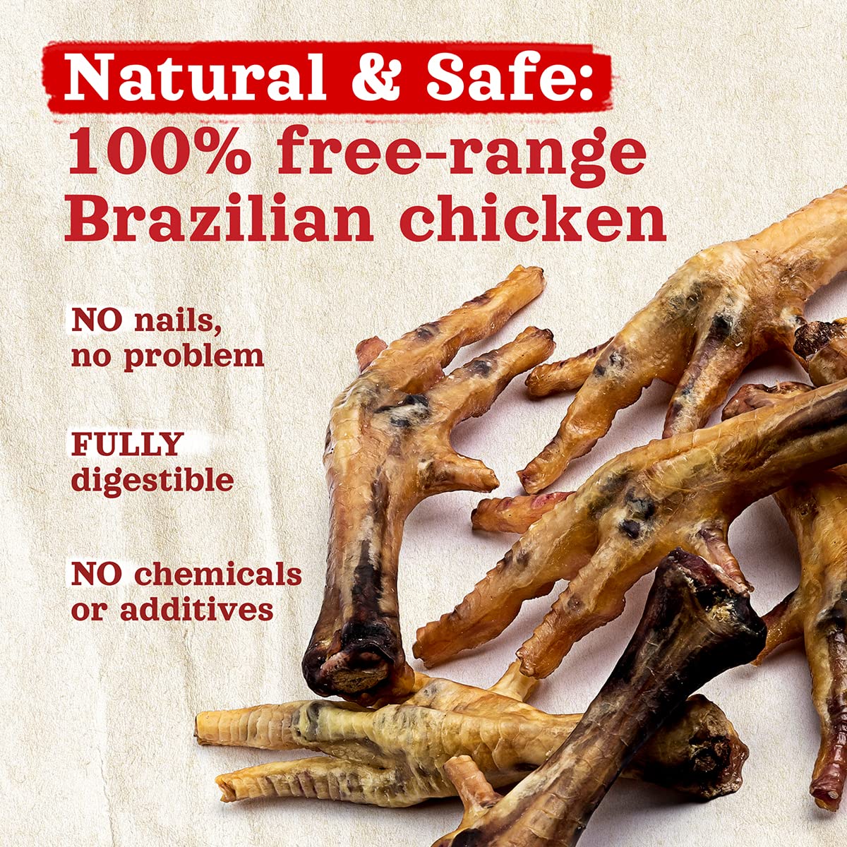 Natural Farm pies de pollo sin uñas, digestibilidad alta para perros