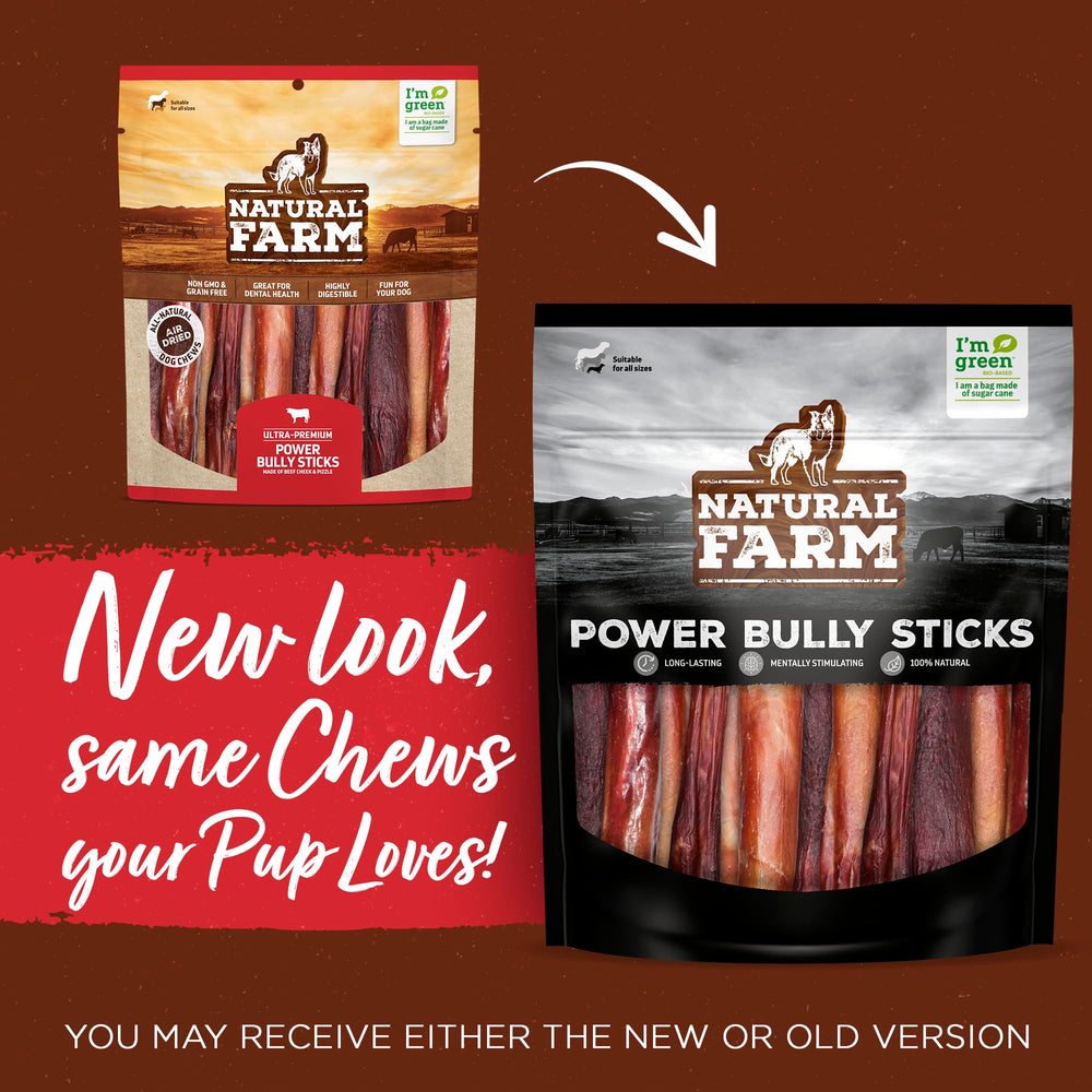 Natural Farm Power Bully Sticks: versión 2 en 1 para masticación