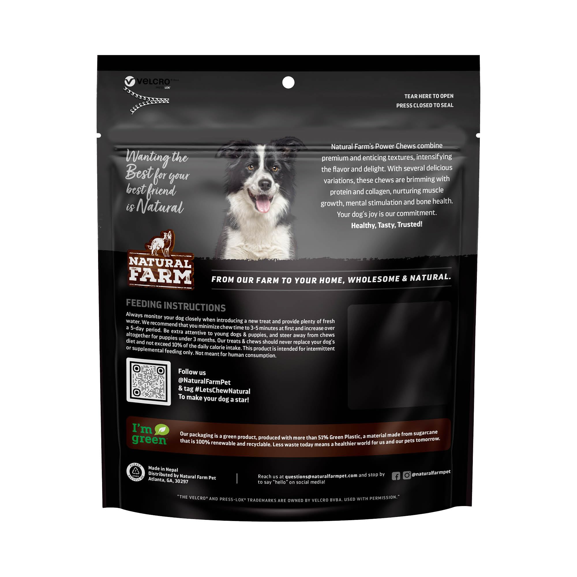 Natural Farm Power Bully Sticks elaborado en Brasil sin conservantes
