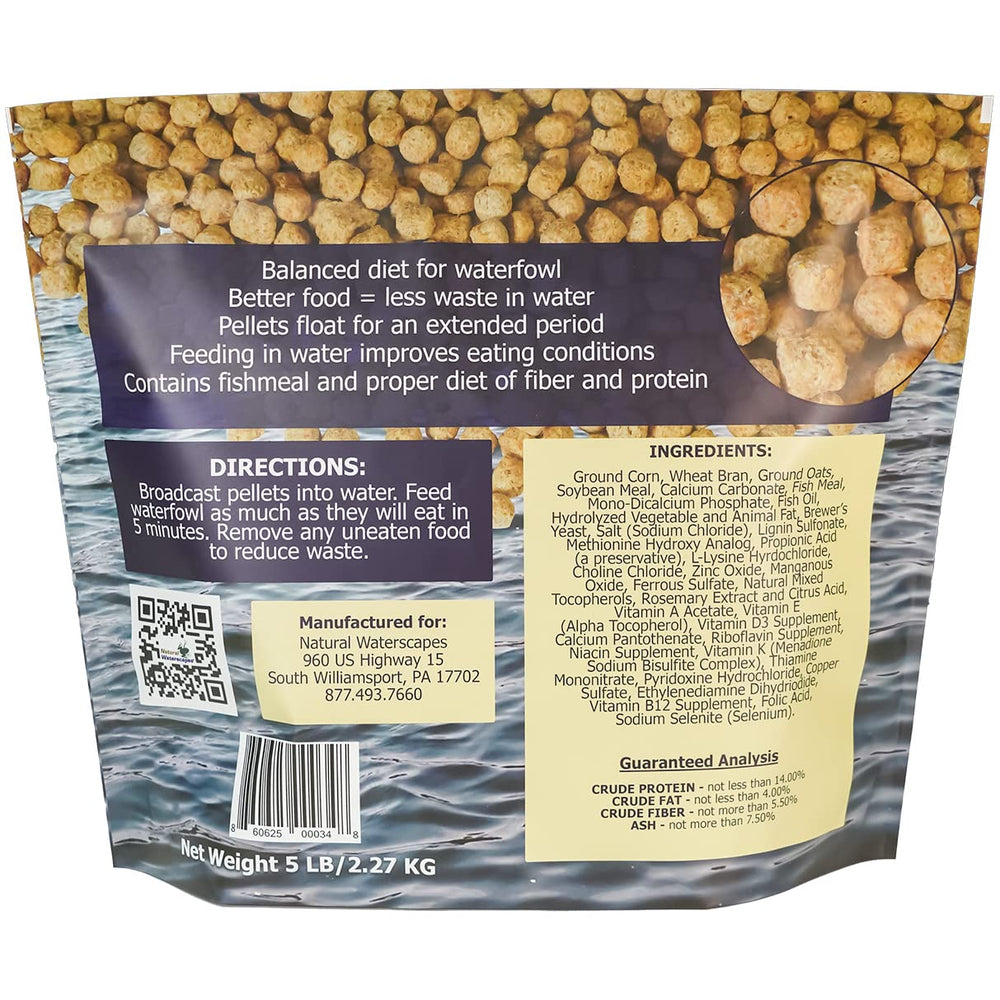 Natural Waterscapes Alimento para aves acuáticas: pellets flotantes para alimentación estable en estanques
