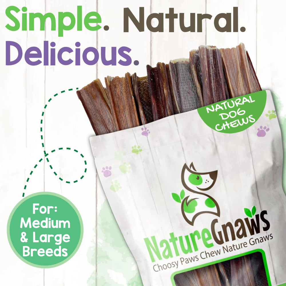 Nature Gnaws masticables de esófago de res, alternativa natural a cuero crudo.