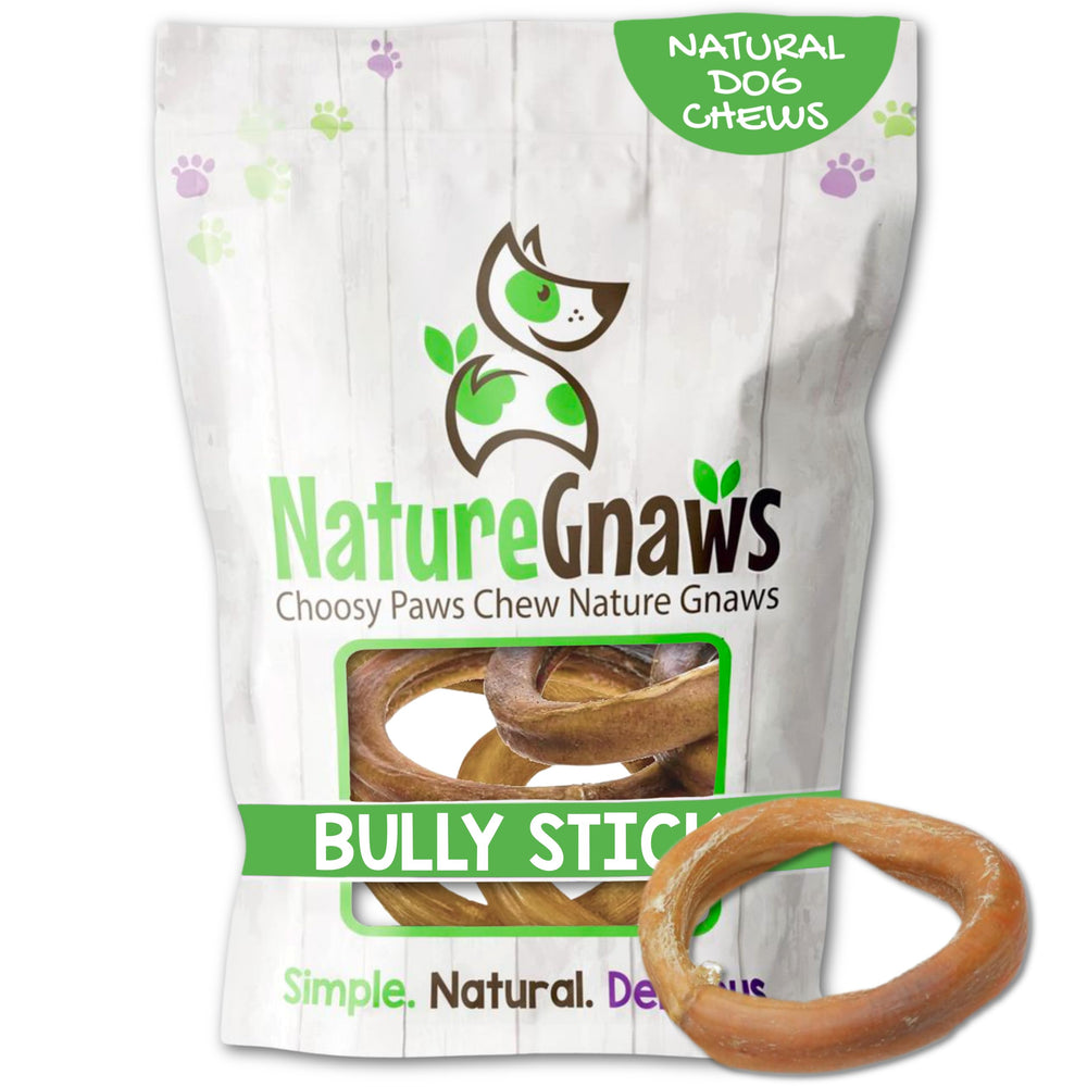 Nature Gnaws Bully Ring para perros: anillo de res para masticación prolongada.
