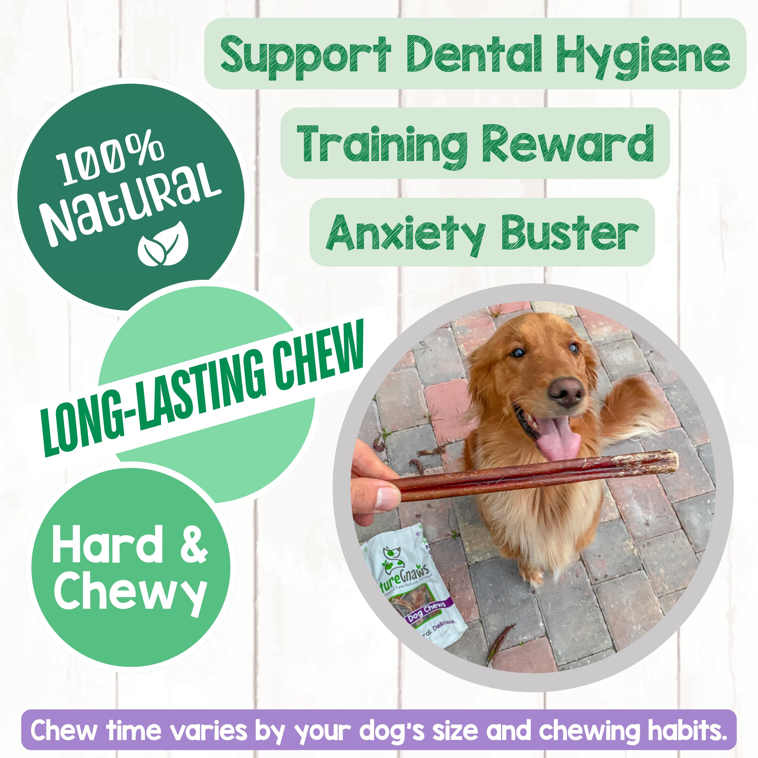 Bully stick sin gluten para perros, alternativa natural