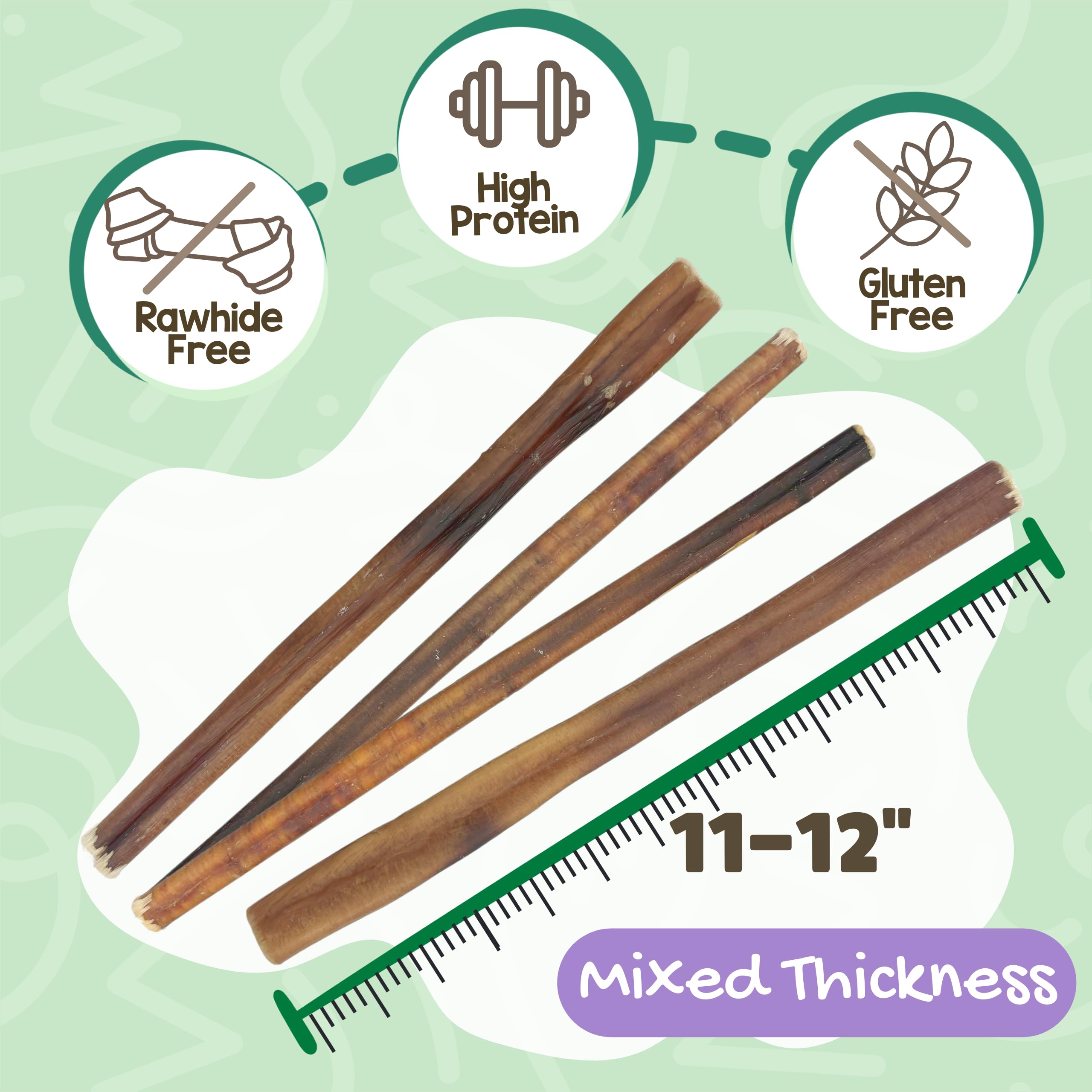 Nature Gnaws Bully Sticks para perros, paquete de 8 onzas, recompensa natural.