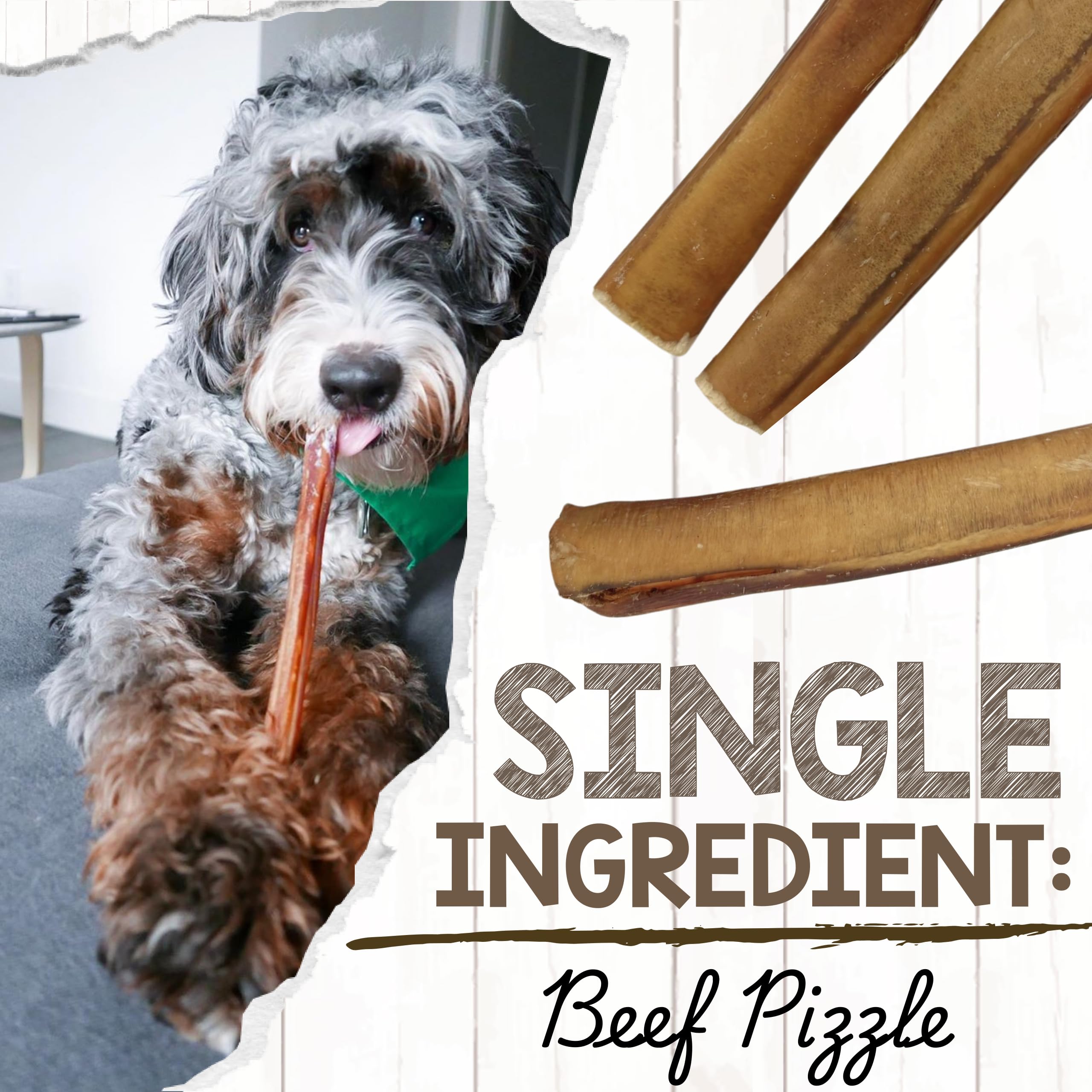 Nature Gnaws Bully Sticks Extra Large para limpieza dental y aliento fresco.