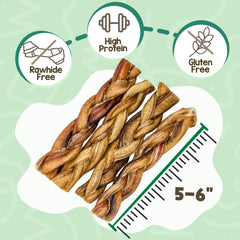 Nature Gnaws palitos trenzados de res con textura densa para masticar