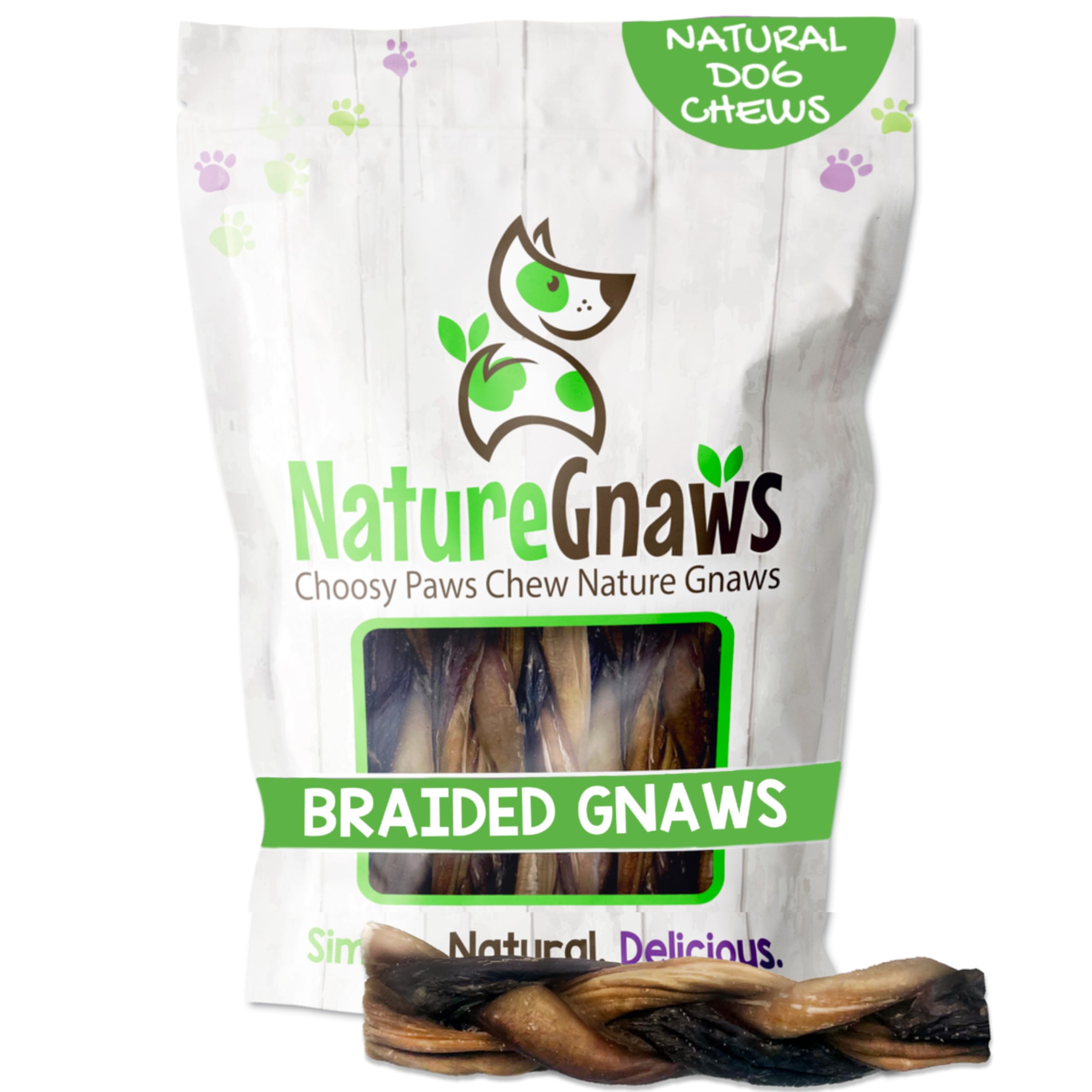 Nature Gnaws nudos-trenzados de res, masticación duradera para perros pequeños.