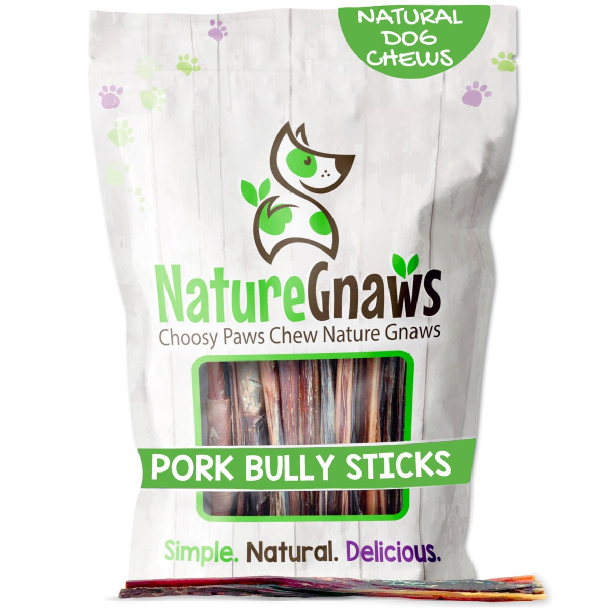 Nature Gnaws palitos bully cerdo extra finos para perros pequeños, ideal para masticación tranquila