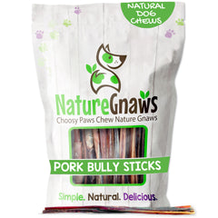 Nature Gnaws palitos bully cerdo extra finos para perros pequeños, ideal para masticación tranquila