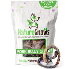 Nature Gnaws palitos de cerdo en forma de nudo, paquete práctico para perros.