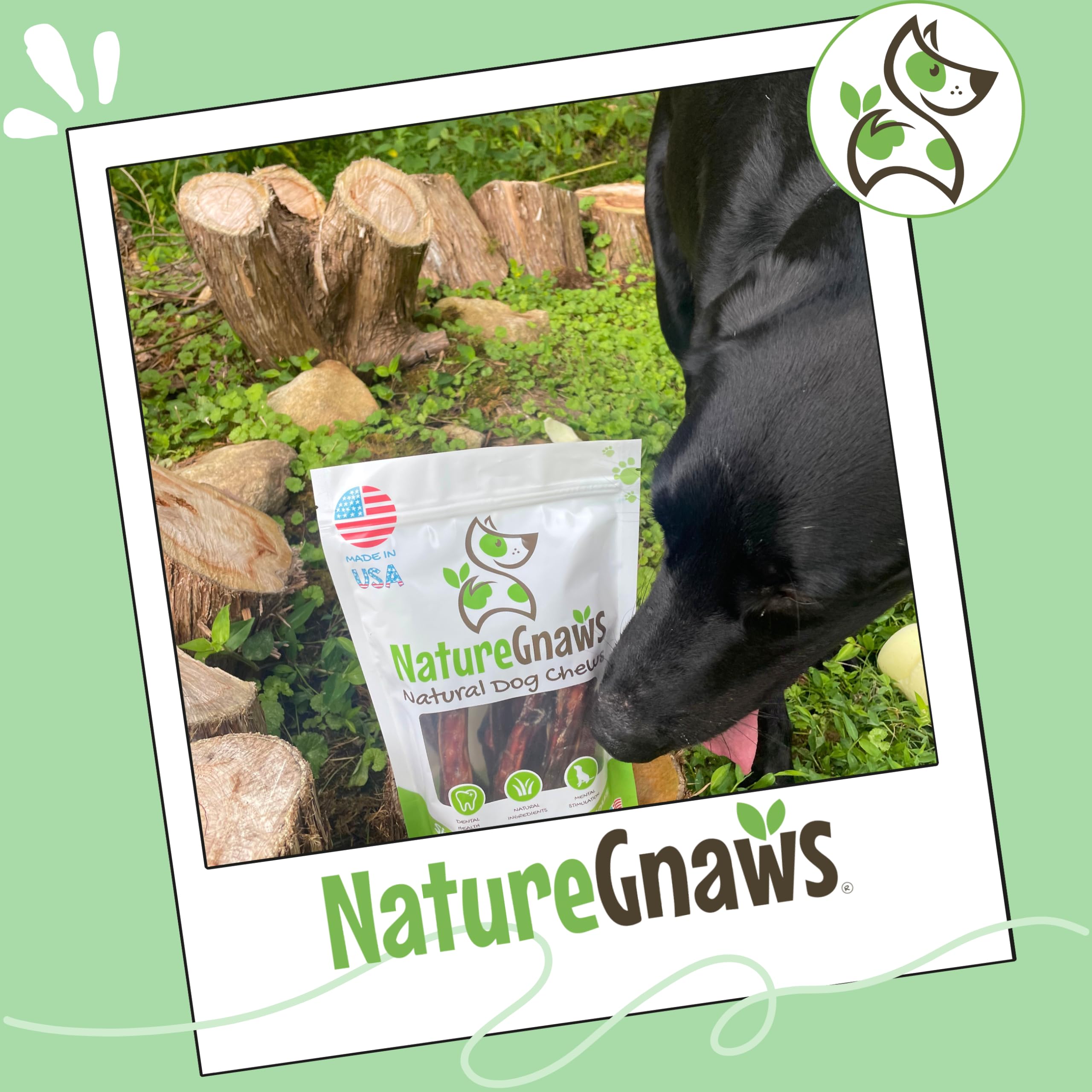 Nature Gnaws Steer Sticks para perros grandes, entretenimiento duradero.