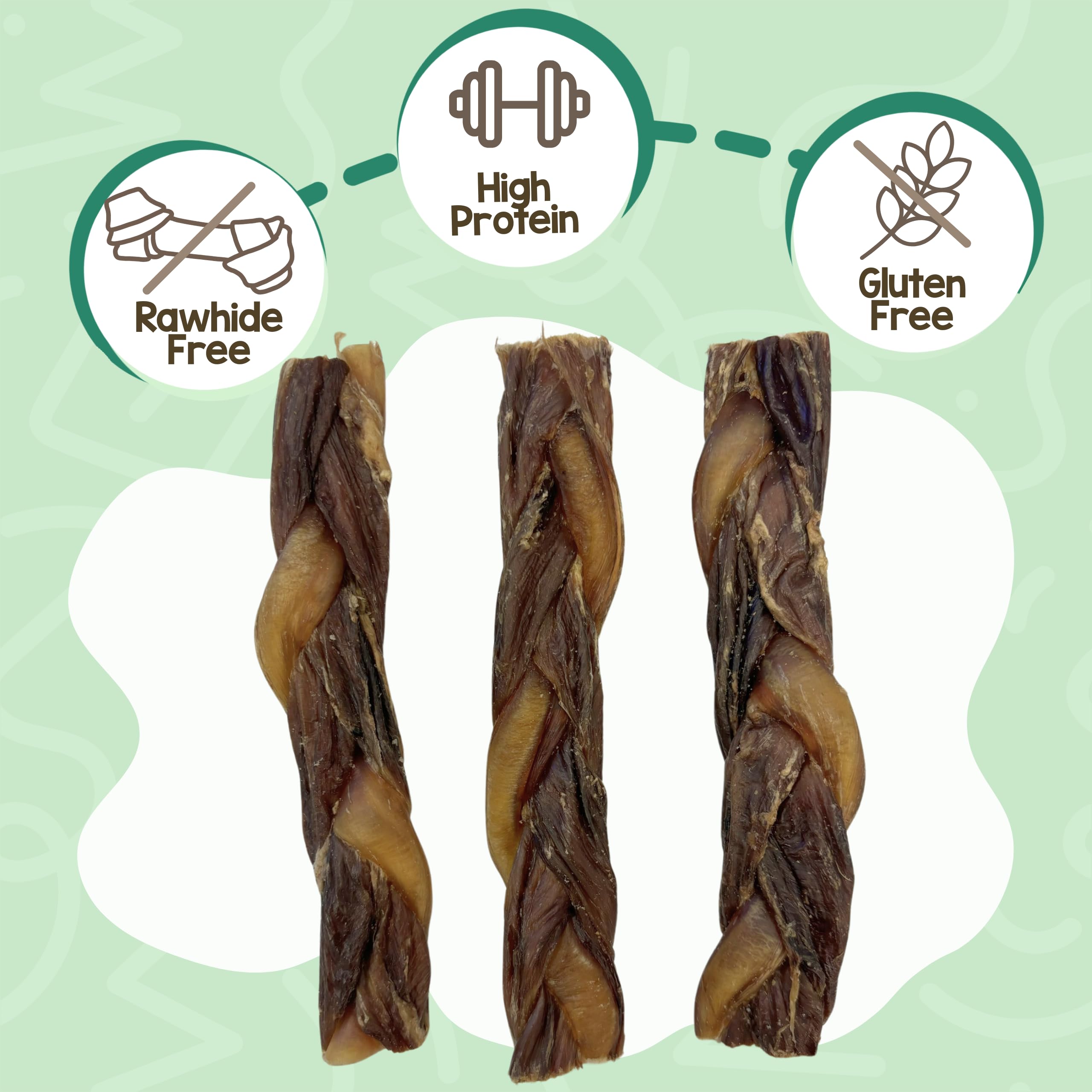 Nature Gnaws trenzas-res entrelazadas, ideal para perros medianos.