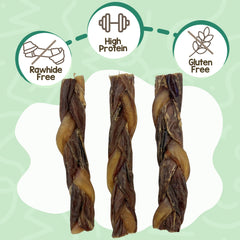 Nature Gnaws trenzas-res entrelazadas, ideal para perros medianos.
