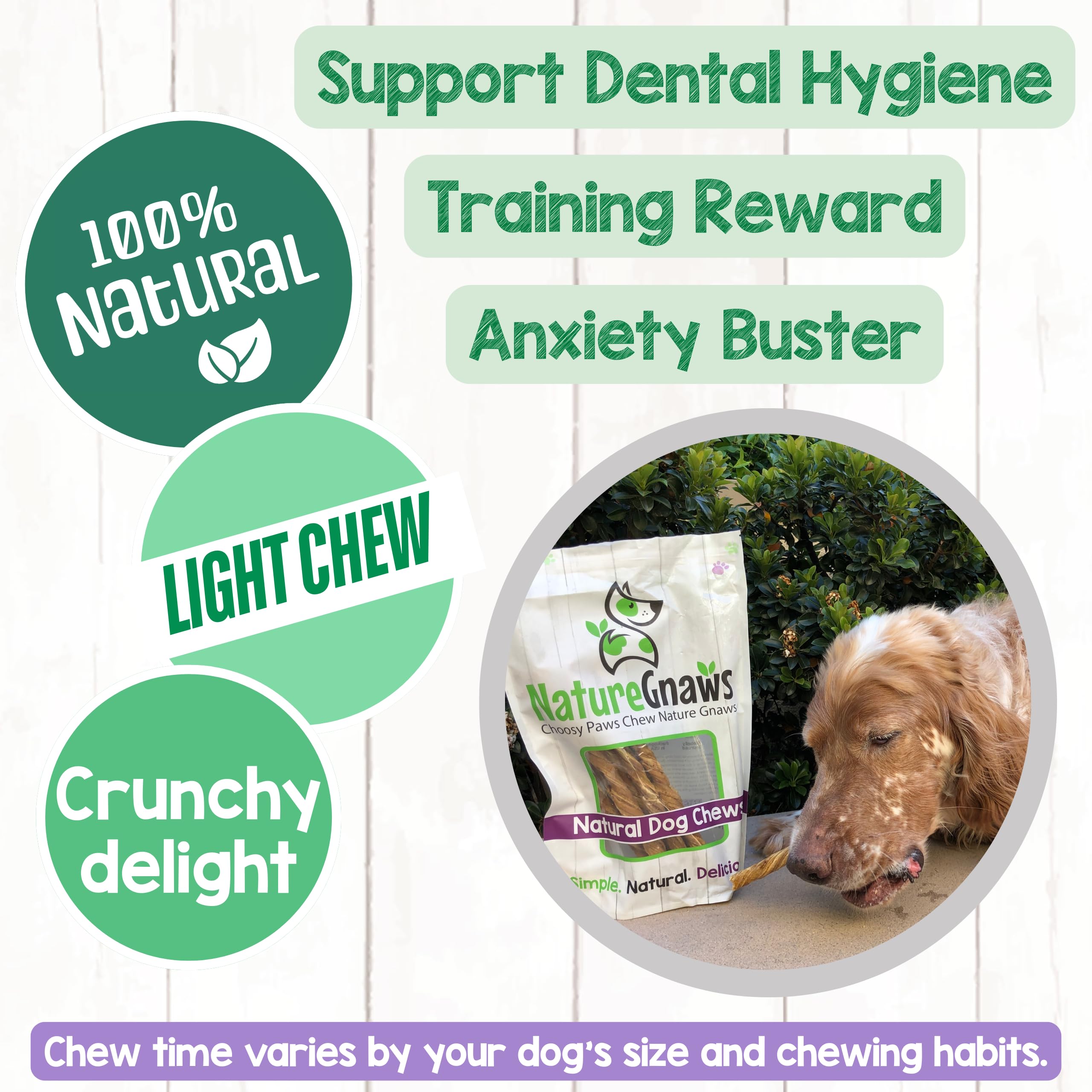 Tripe Twists para perros grandes, snack sin cuero y saludable.