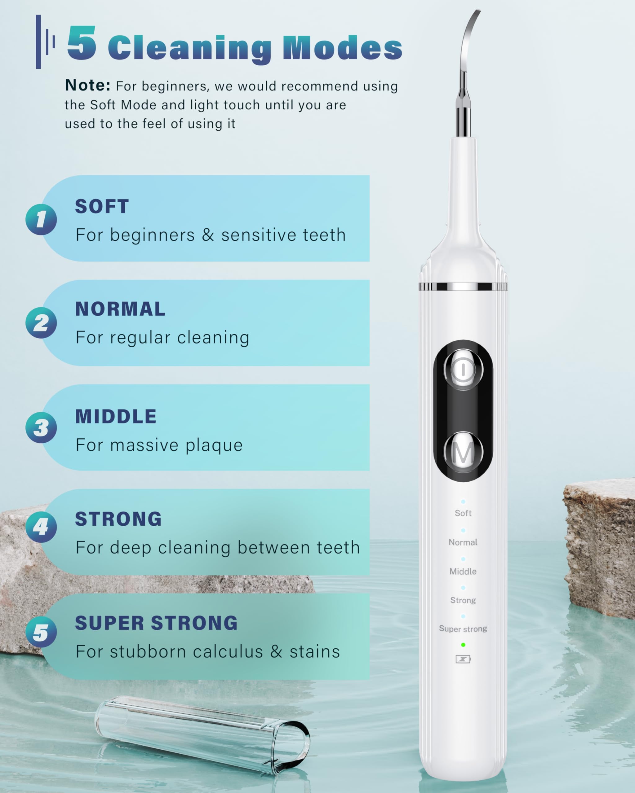 Nature Nerds Sonda dental de doble punta para revisar salud bucal con suavidad.