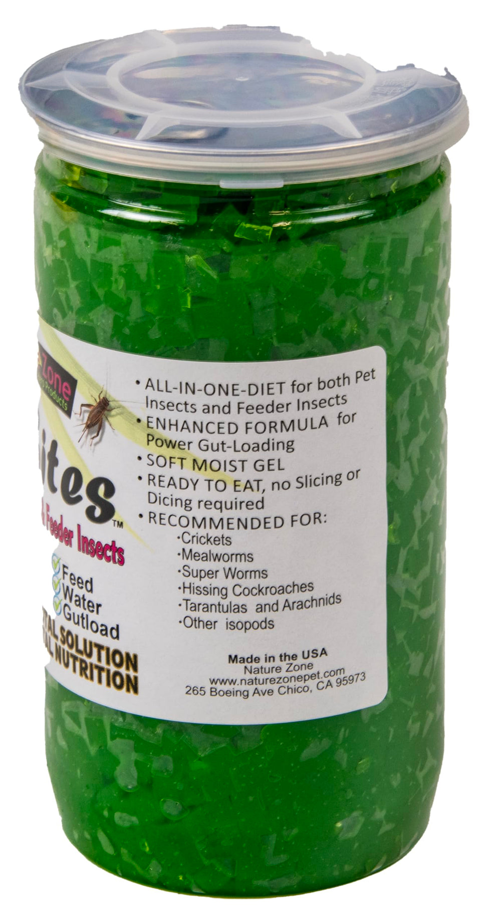 Nature Zone SNZ54511 envase-9-onzas, listo para alimentar insectos con carga nutricional.